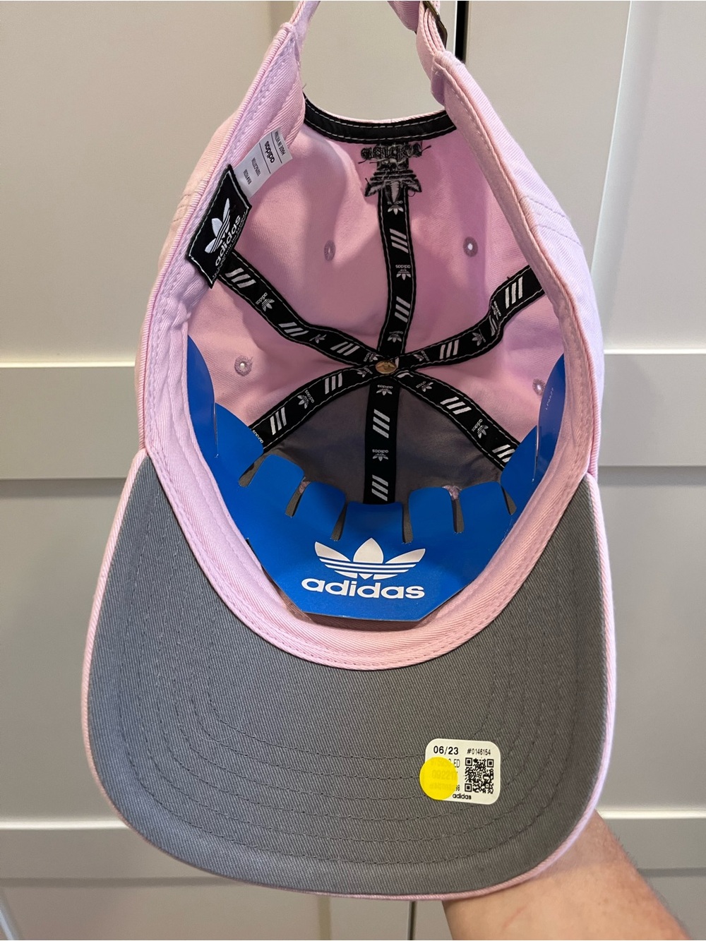 adidas women’s Light Pink Baseball Cap with Black Trefoil - Picture 4 of 8